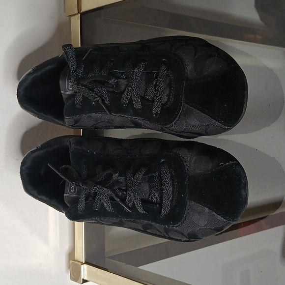Coach Hilary black signature monogram tennis shoes size 8 - Picture 2 of 15